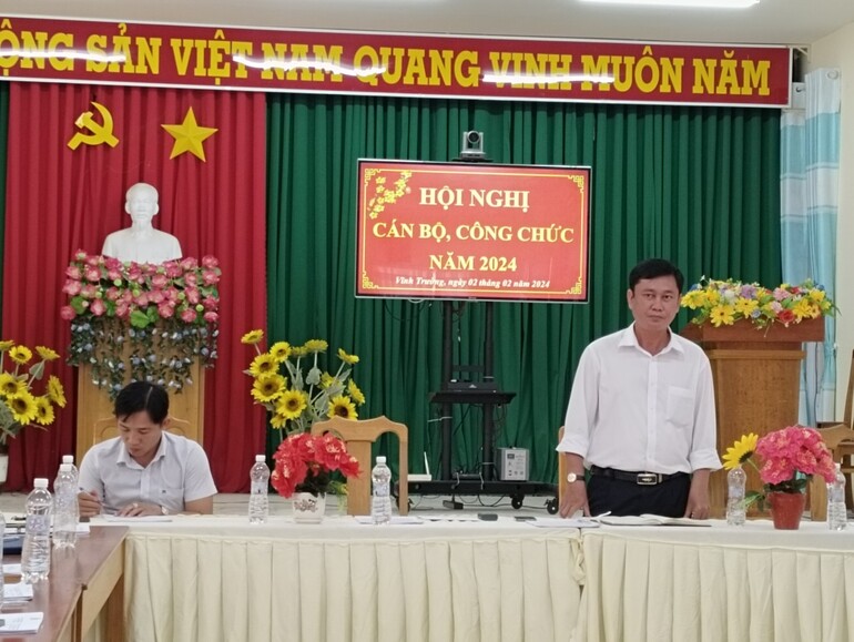 Đồng chí  Nguyễn Thanh Việt – Huyện ủy viên - Bí thư Đảng ủy – Chủ tịch UBND xã phát biểu chỉ đạo